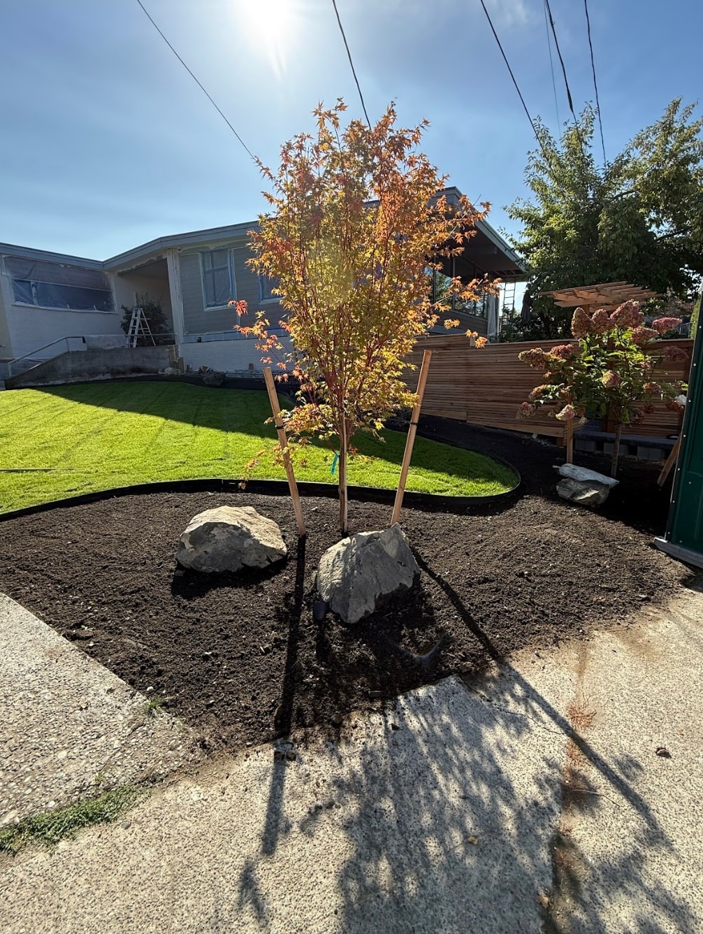 New construction landscape installation in Pierce County WA
