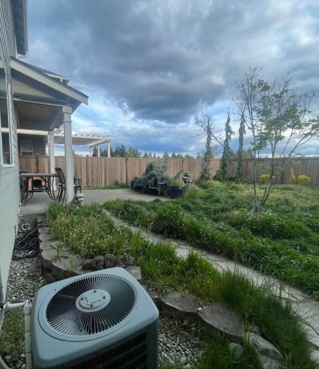 Before yard and hardscape transformation