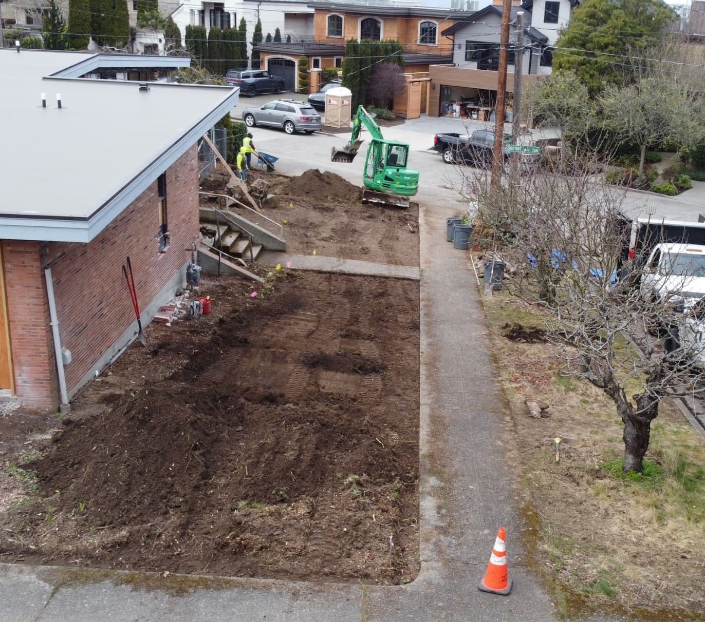Sod installation site preparation before lawn install in Tacoma WA